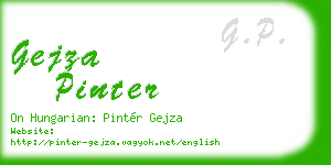 gejza pinter business card