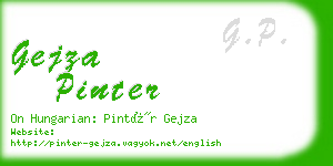 gejza pinter business card